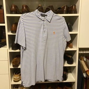 Ralph Lauren mens light blue striped polo